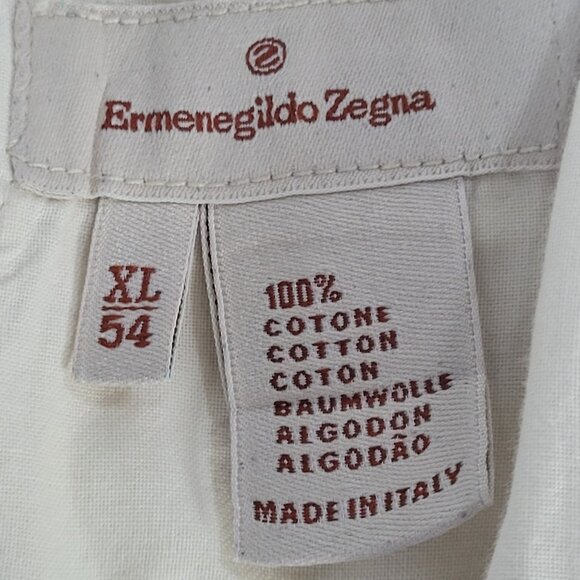 VTG Ermenegildo Zegna Ivory Cotton Pleated Chino Pants Italy Size 54 XL (35x31) - Picture 3 of 14
